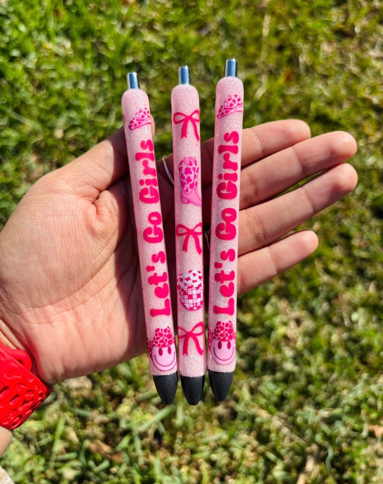 Let’s Go Girls Glitter Pen Pre-Order (pic is front AND back of pen)