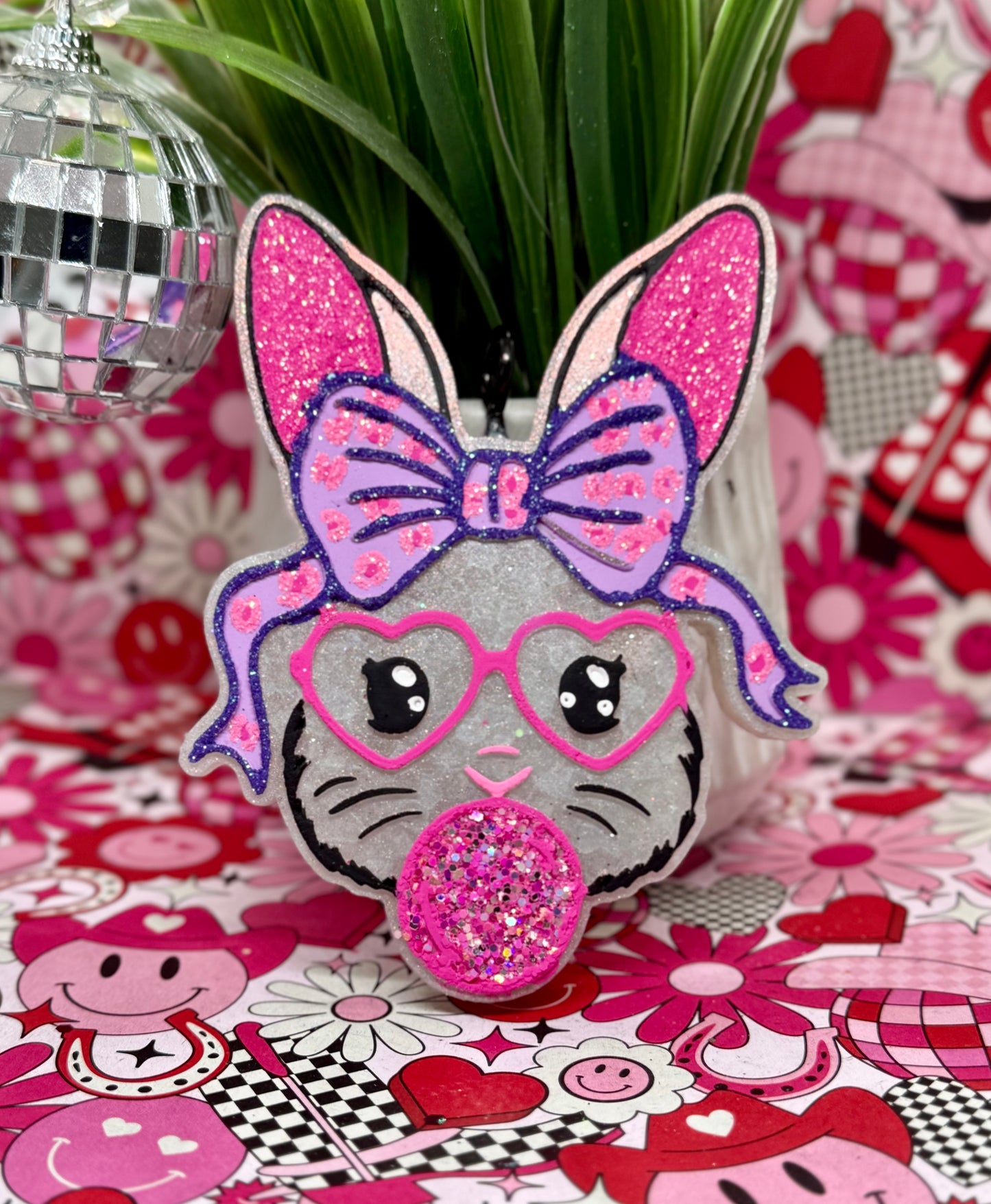 🐰🩷Bunny with/bow blowing Bubble🩷🐰