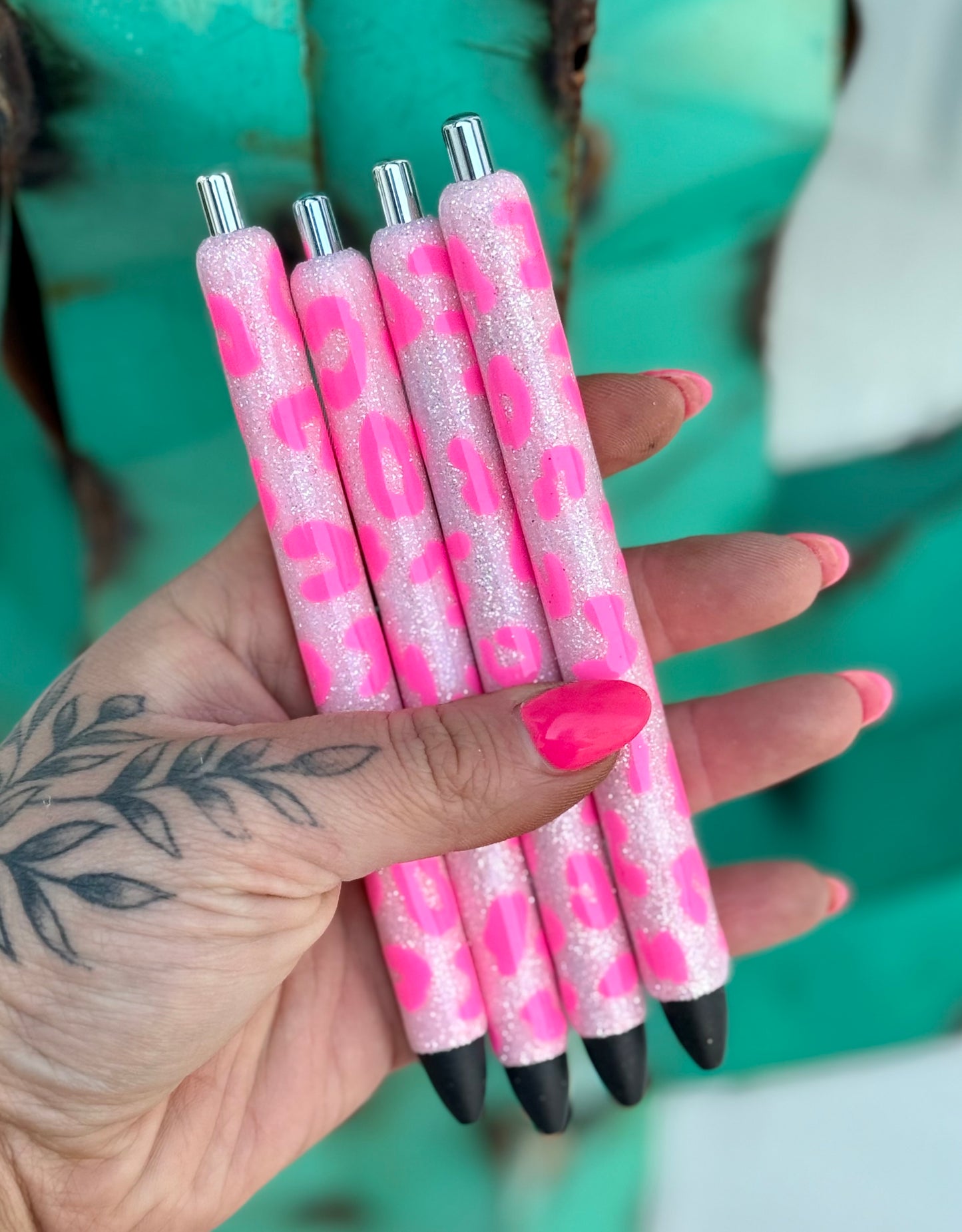 Pink Leopard Glitter Pen Pre-Order