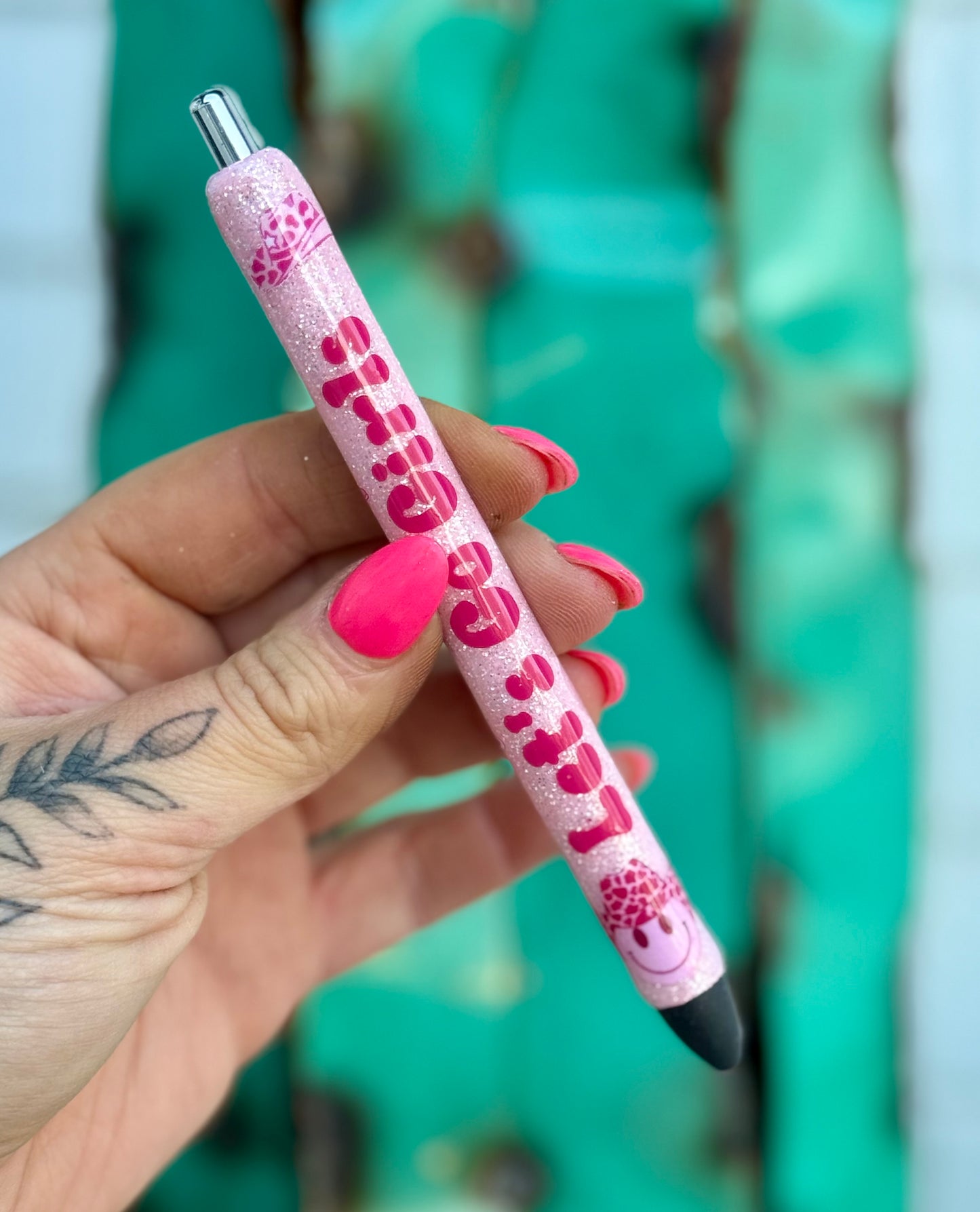 Let’s Go Girls Glitter Pen Pre-Order (pic is front AND back of pen)