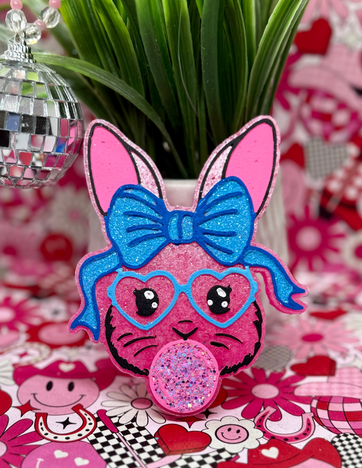 🐰🩷Bunny with/bow blowing Bubble🩷🐰