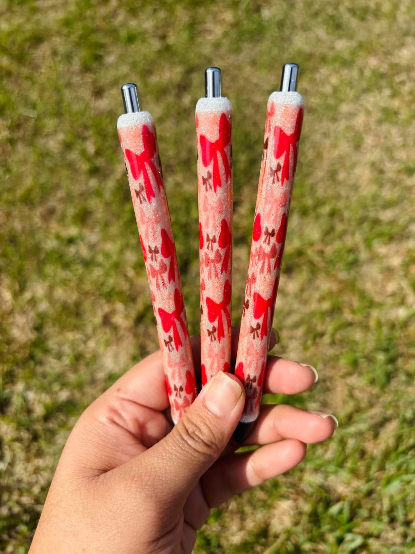 Red Bows Glitter Pen Pre-Order