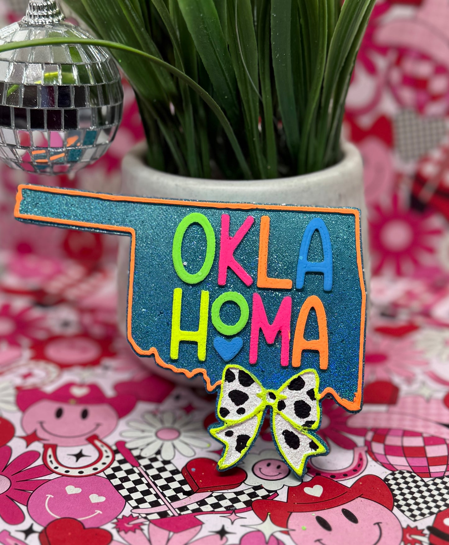Oklahoma w/Bow π (choose holographic color)
