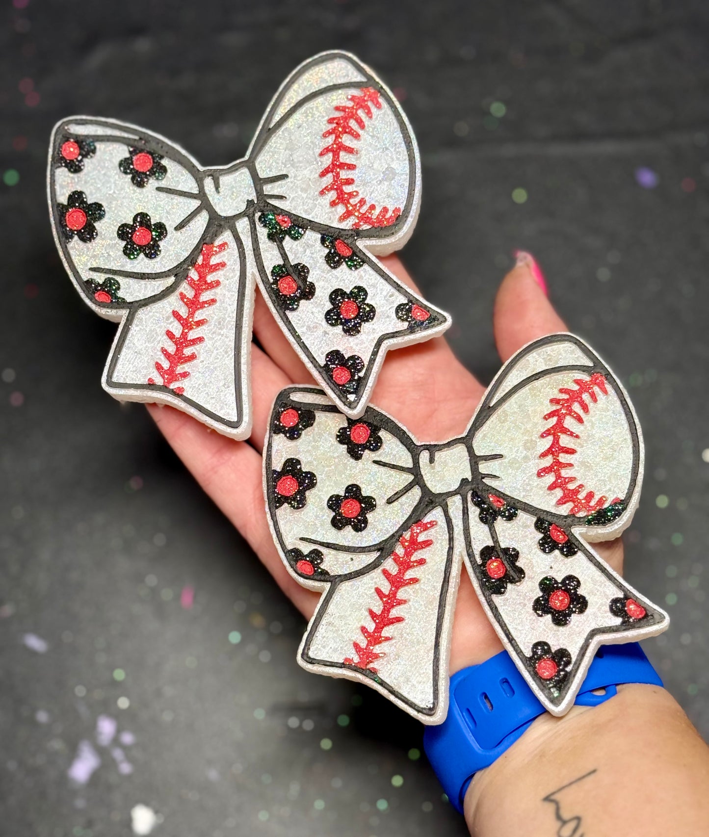 Baseball/Softball Floral Bow