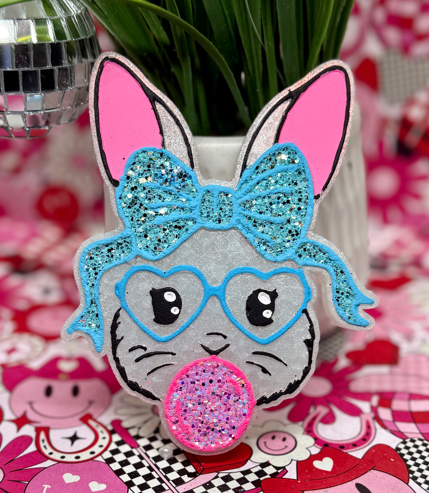 🐰🩷Bunny with/bow blowing Bubble🩷🐰