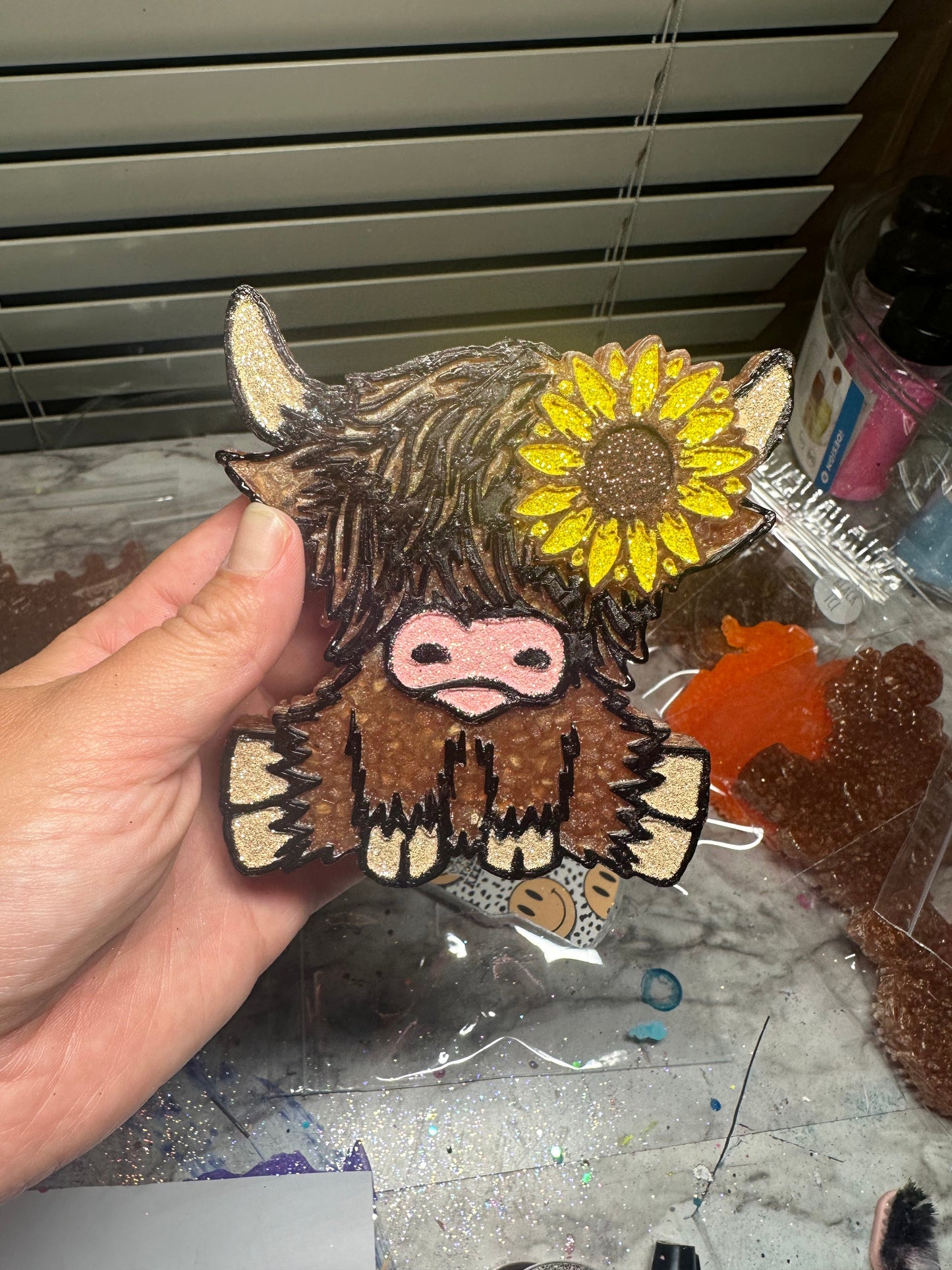 🌻Highland Cow w/Sunflower🌻