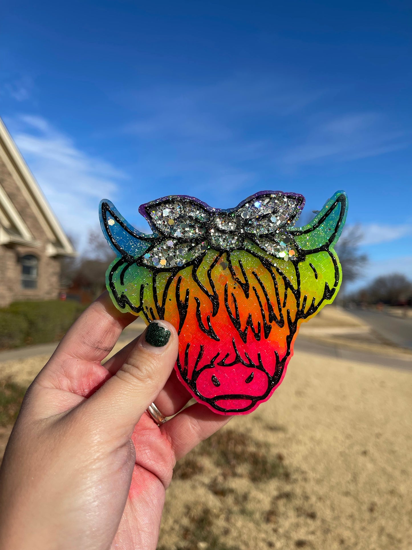 Rainbow Highland Cow