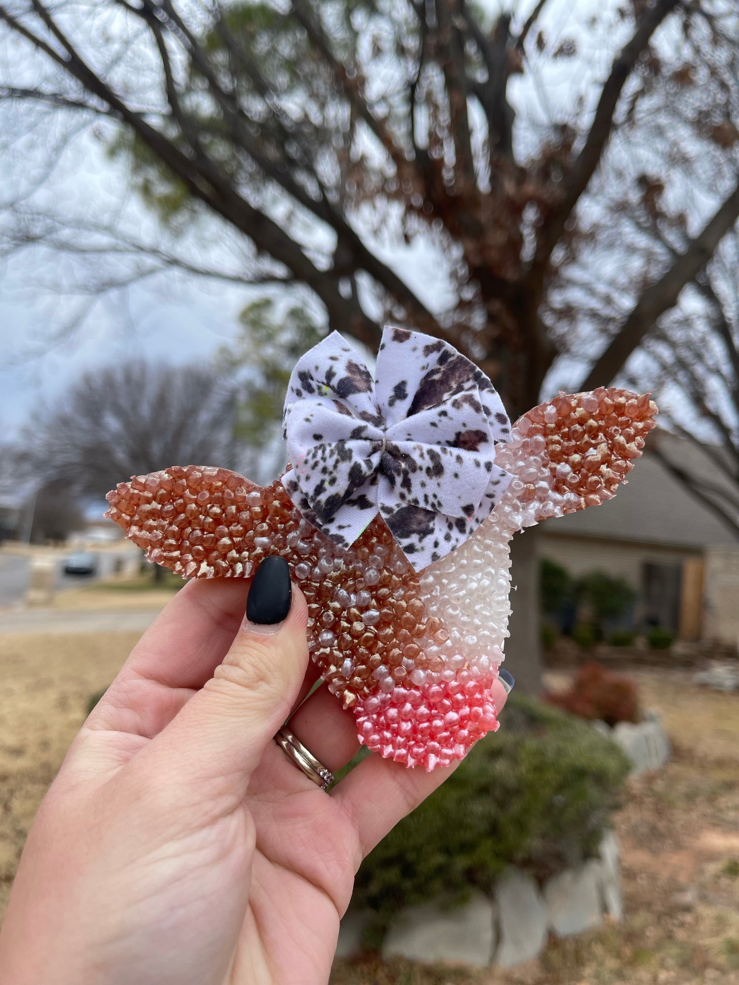 Brown and White Cow (does not come with bow)