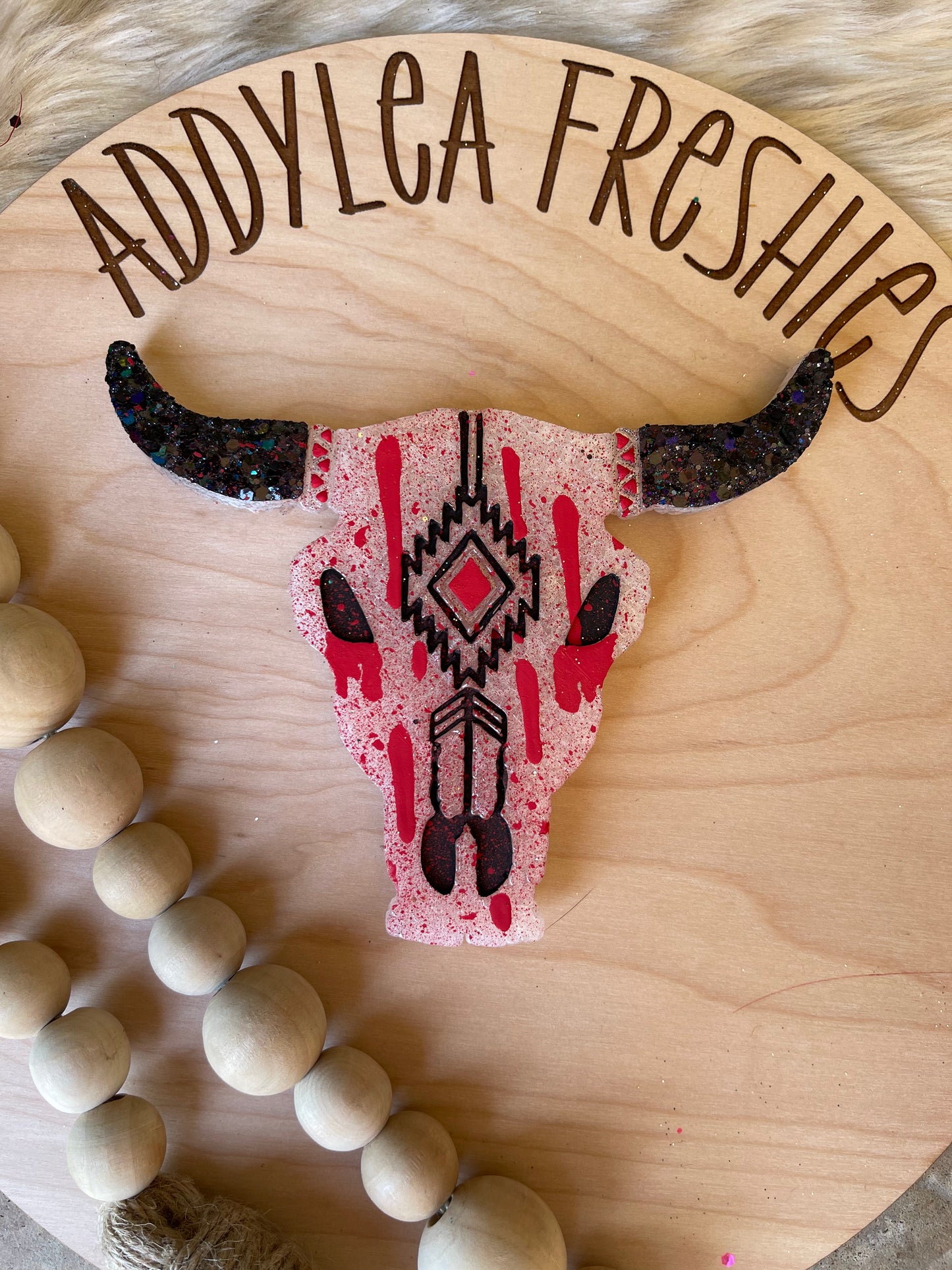 Bloody Aztec Bull Skull