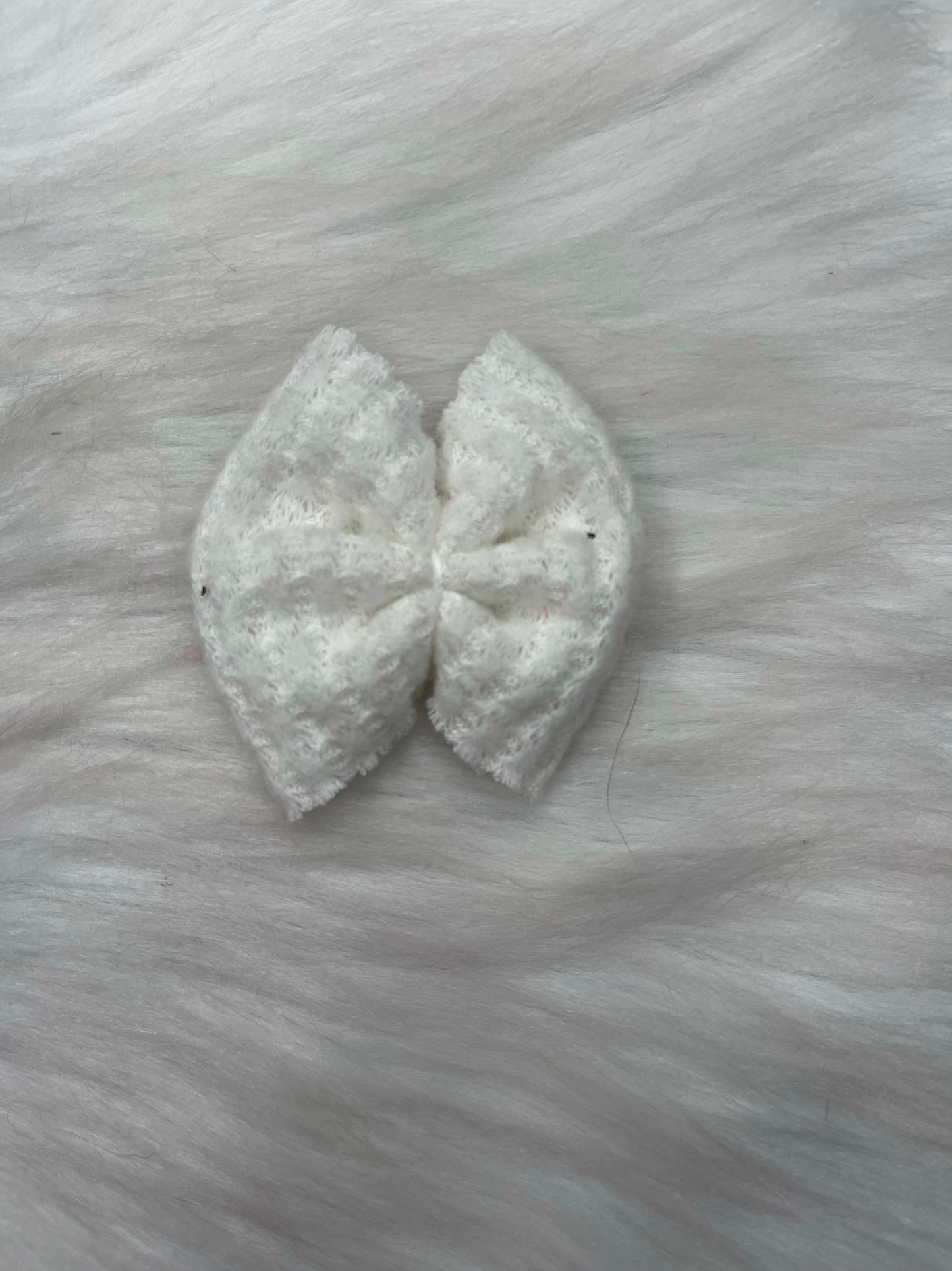 White Knit Bow
