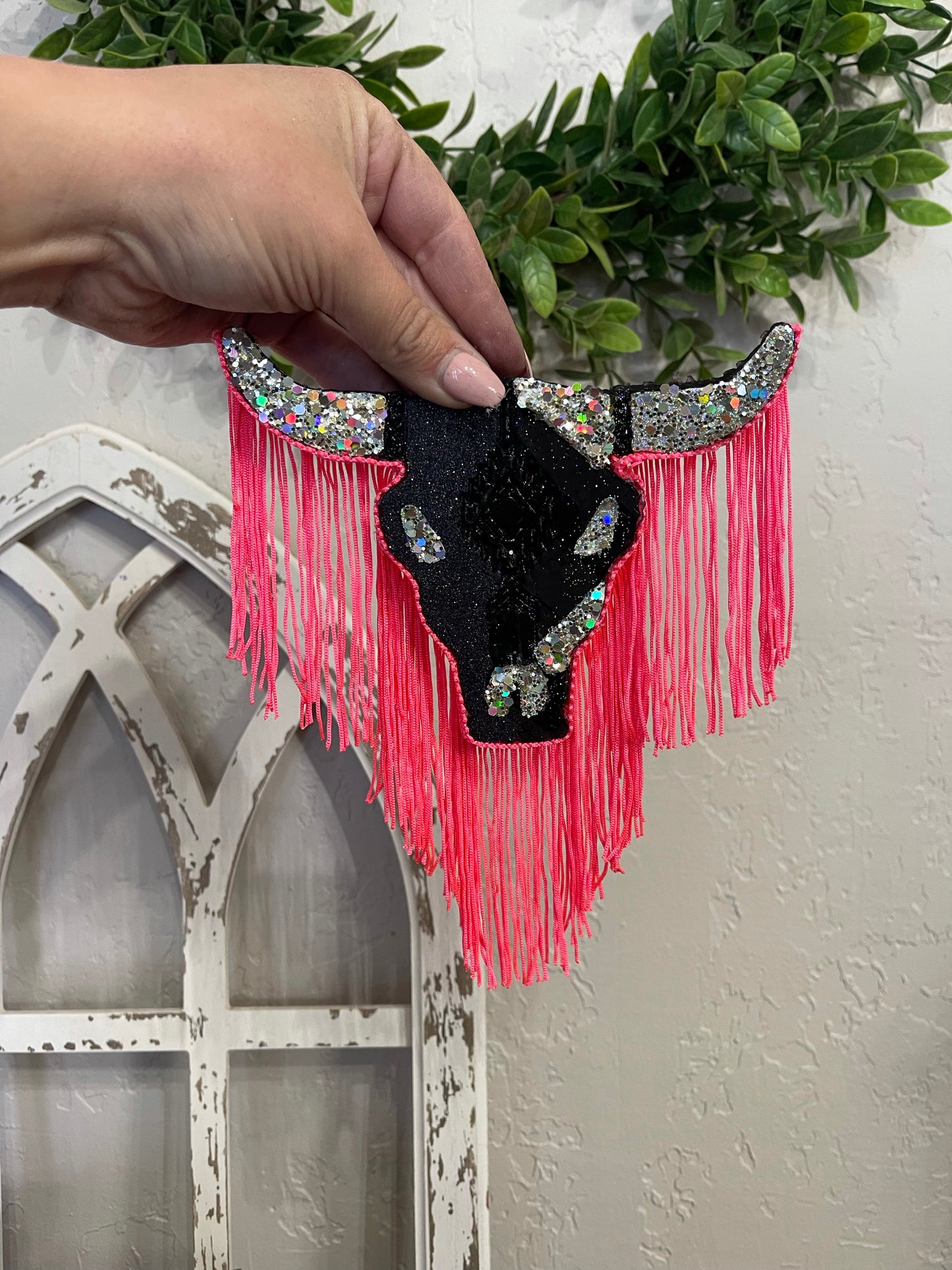 Black Aztec Bull Skull (Comes as is)