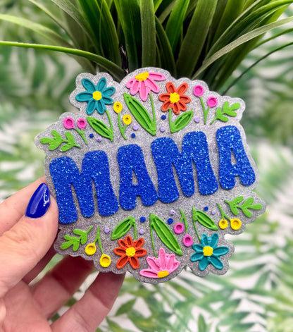 Mama with Flowers (Holographic Silver)