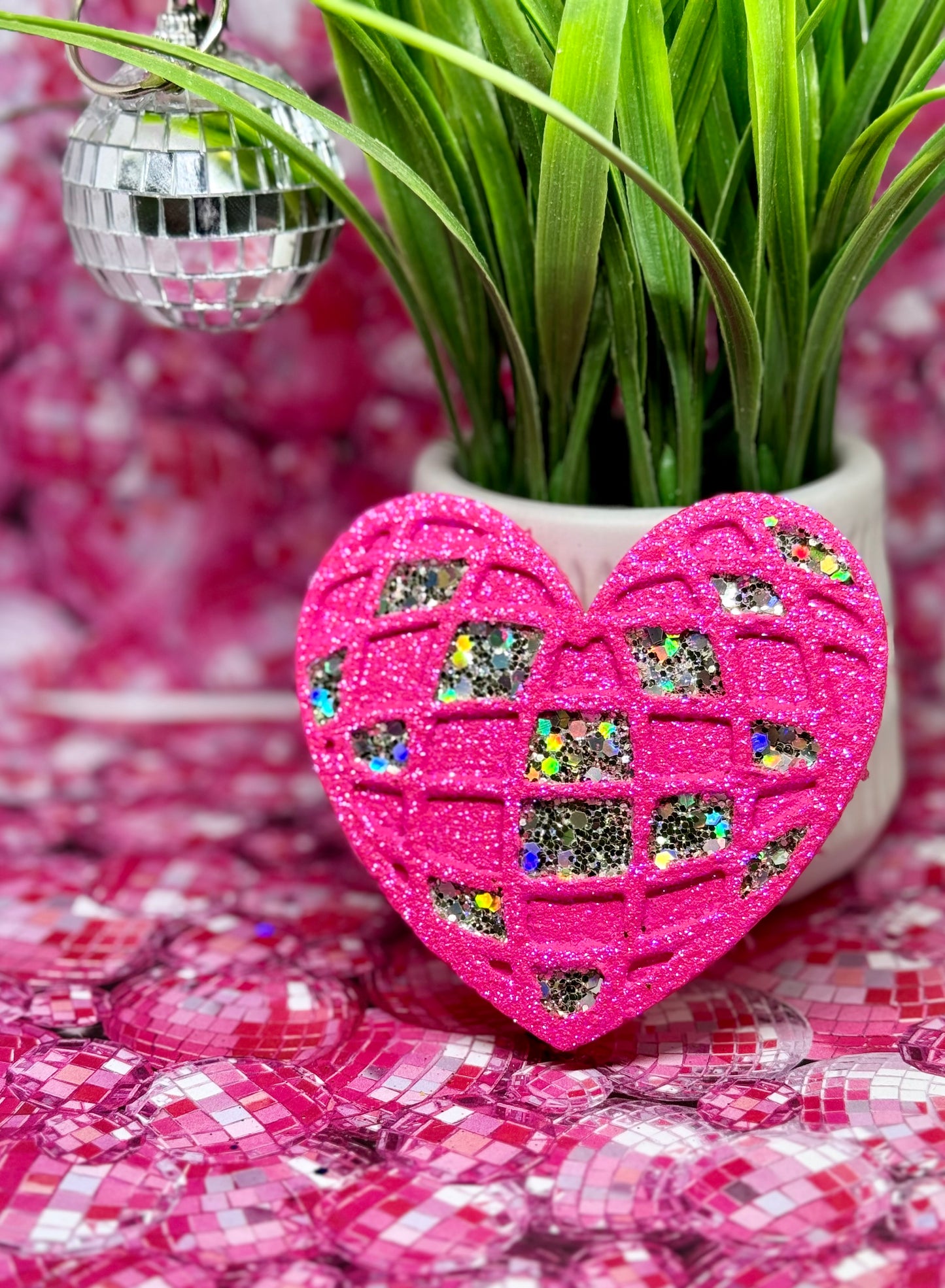 Hot Pink Disco Heart