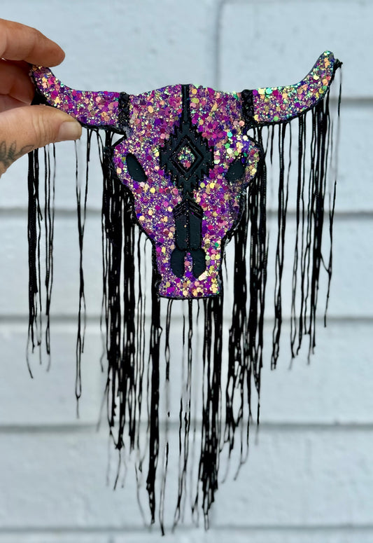 Chunky Glitter Bull Skull