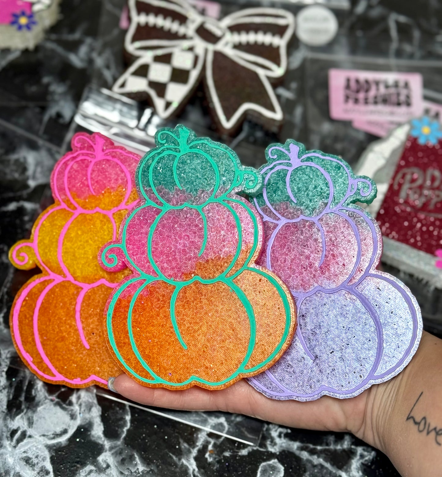 Colorful Stacked Pumpkins