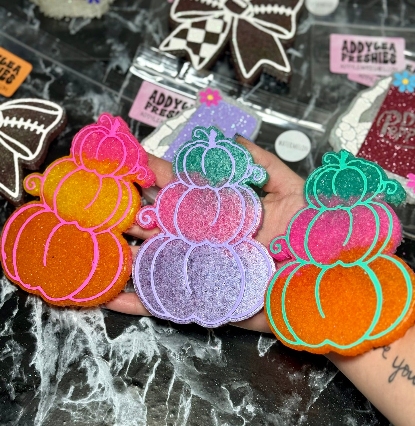 Colorful Stacked Pumpkins