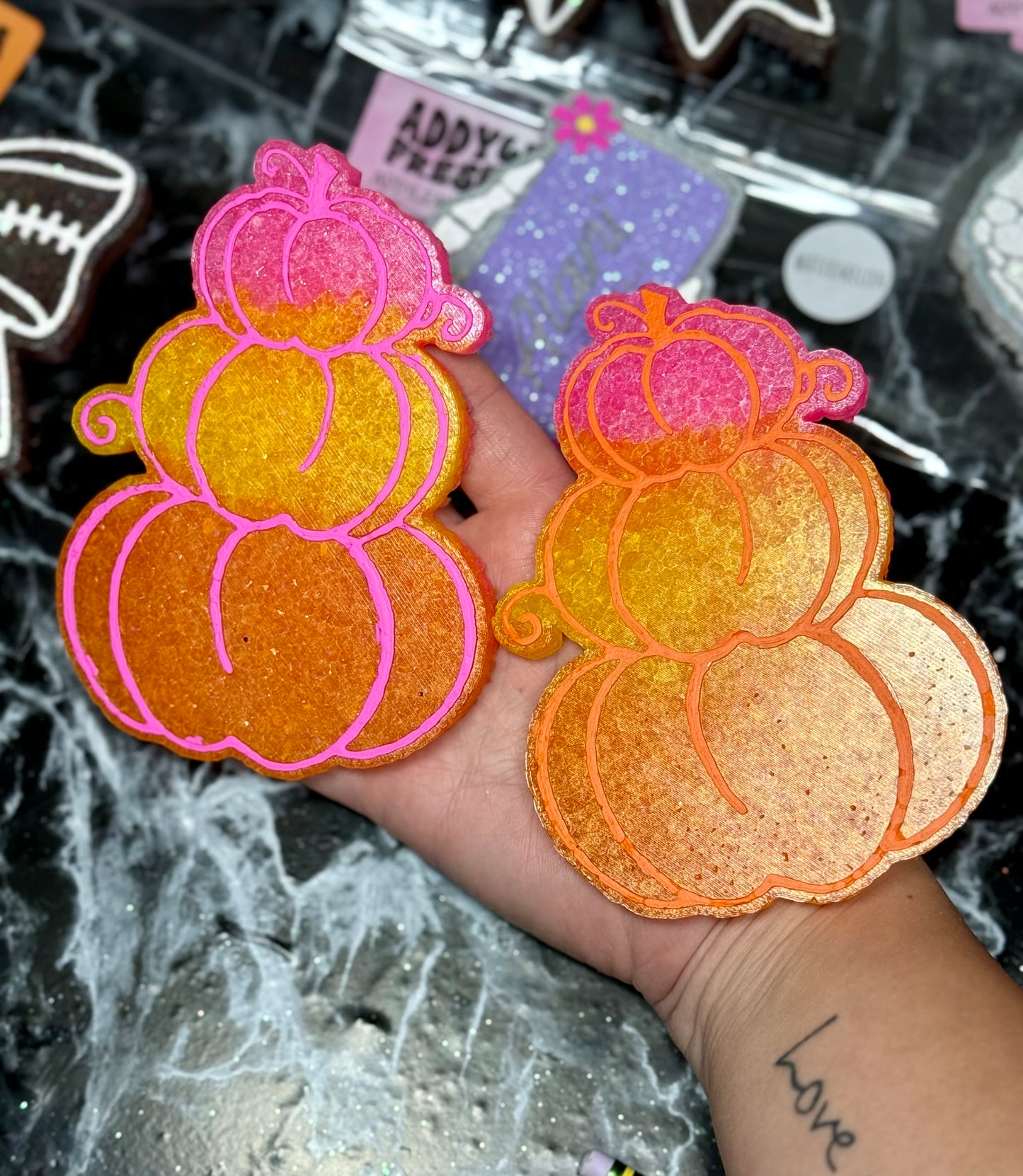 Colorful Stacked Pumpkins