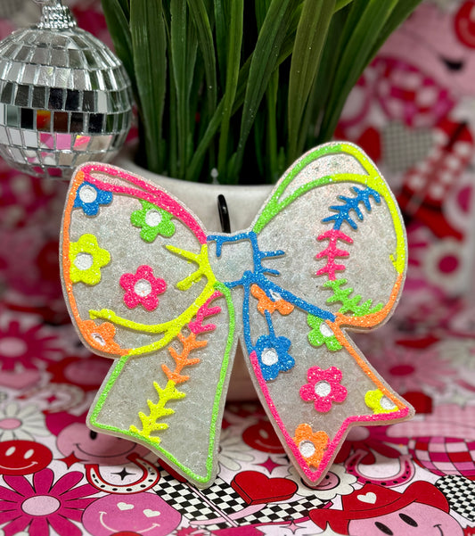 Neon Baseball/Softball Bow