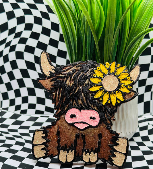 🌻Highland Cow w/Sunflower🌻