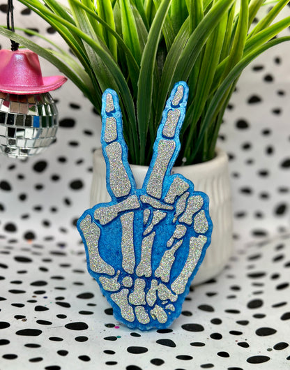 Skeleton Hand Peace Sign