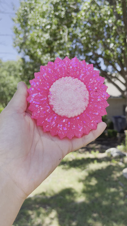 Hot Pink Sunflower with pink glitter