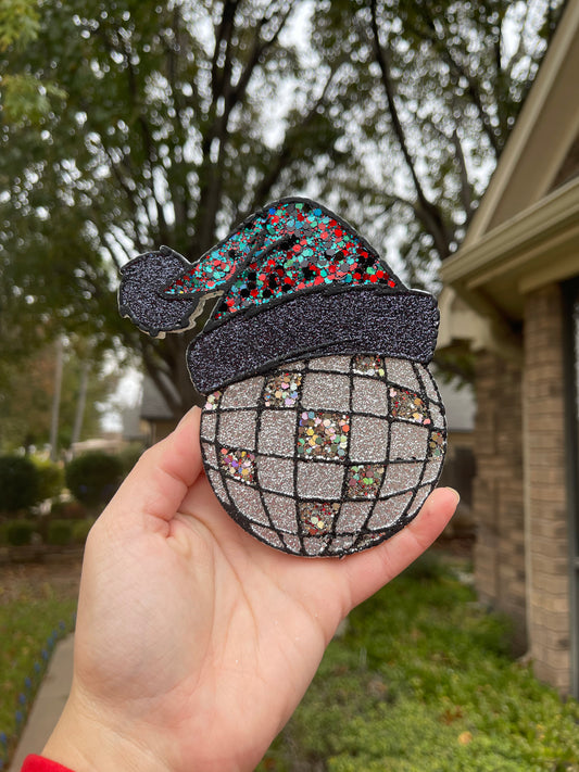 Rodeo Queen Disco Ball with Santa Hat