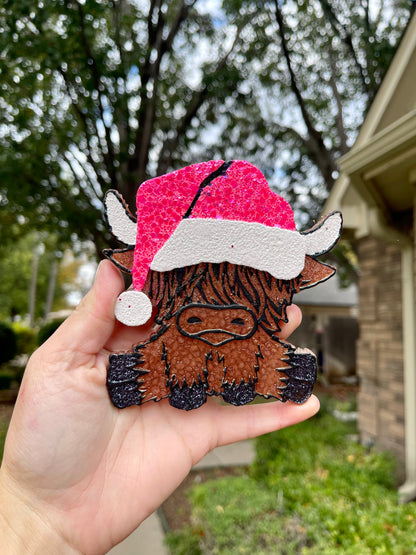 💗Pink Hat Highland Cow💗