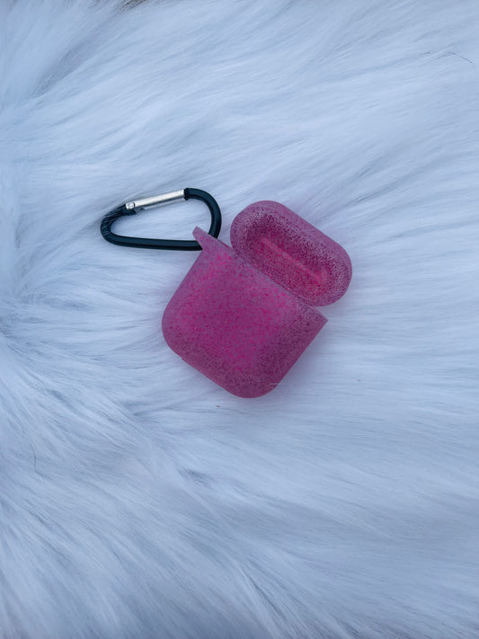 💗Pink Glitter Silicone AirPods Case💗