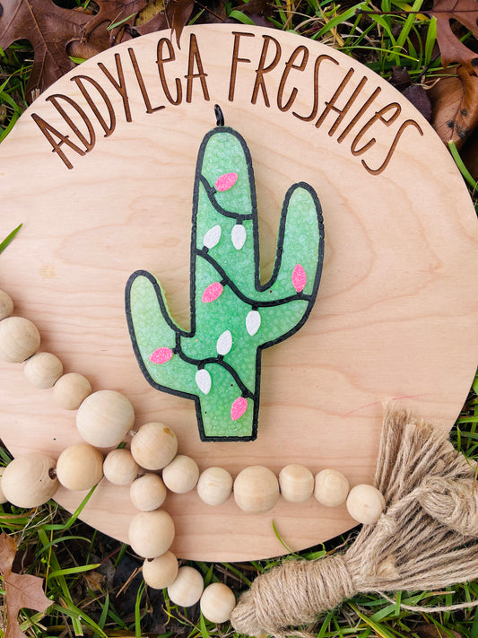 🌵LARGE Cactus with Christmas Pink/White Lights🌵