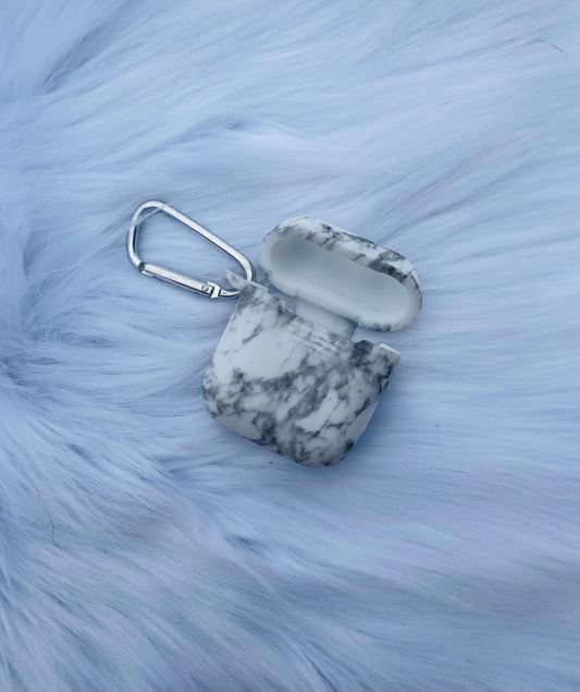 🤍White Marble Silicone AirPods Case🤍