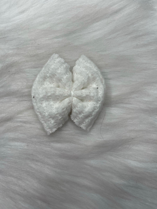 White Knit Bow