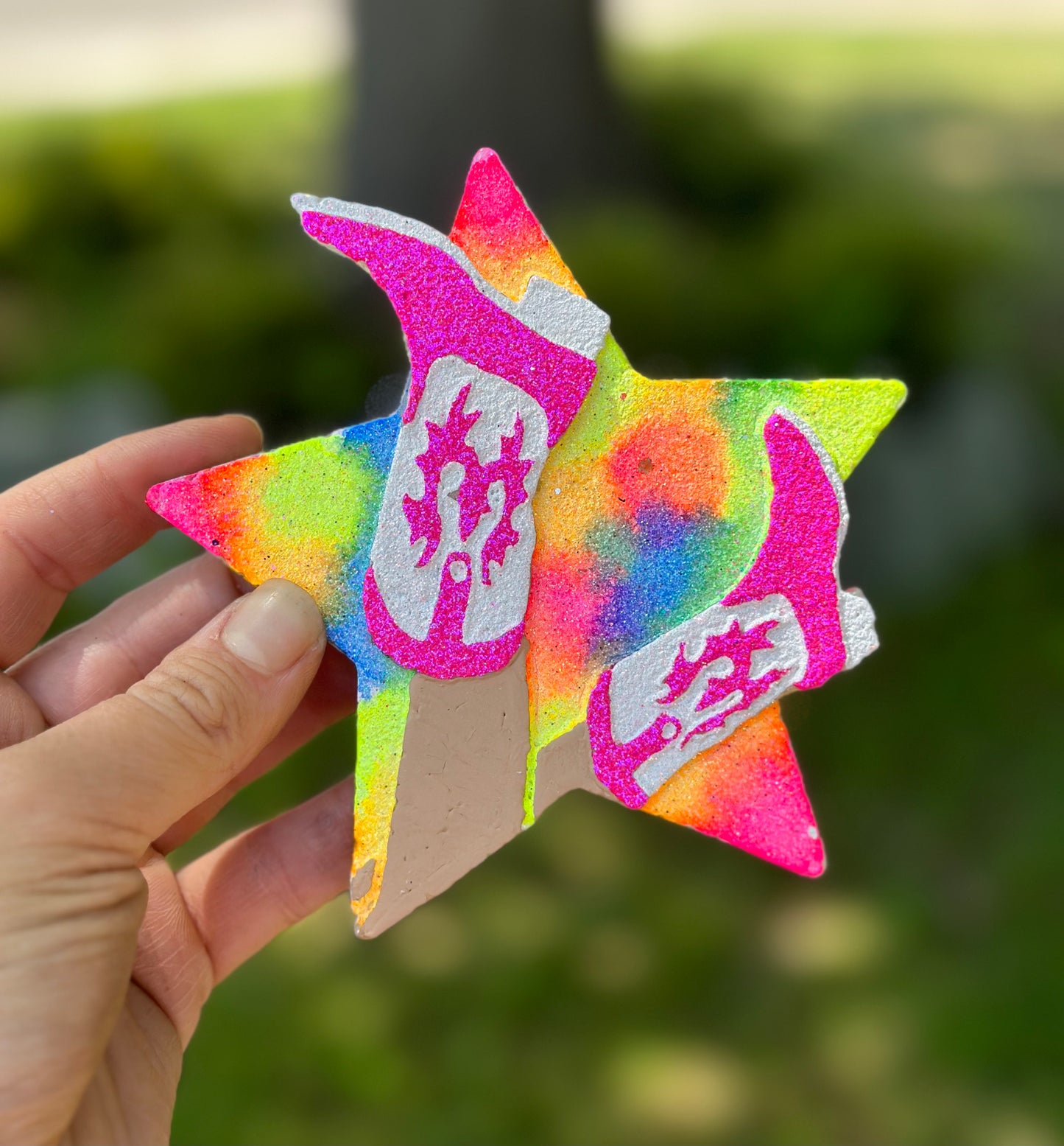 NEON TIE DIE STAR BOOTS