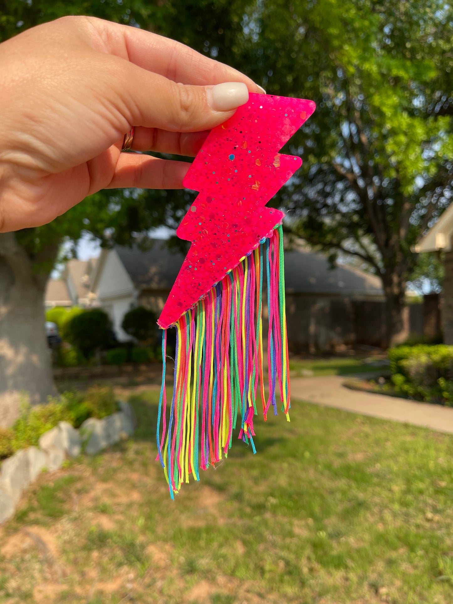 Rainbow fringe Lightning Bolt